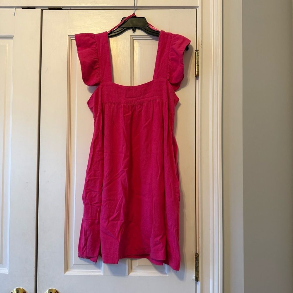 Pomander Place Hot Pink Hazel Flutter Sleeve Sleeveless Mini Dress Size Small